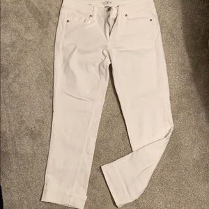 LOFT Cropped Pants White